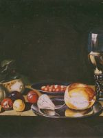Van Schooten - natura morta con bicchieri e frutta - dim.:30x40