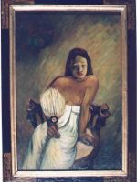 Gauguin - ragazza con ventaglio - dim.:60x80