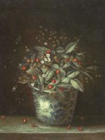 Hiepes - vaso di ceramica con fragole - dim.:60x80
