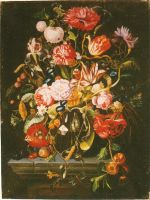 Ruysch - vaso con fiori e frutta - dim.:60x80