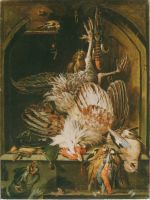 Mignon - gallo e uccelli morti - dim.:60x80